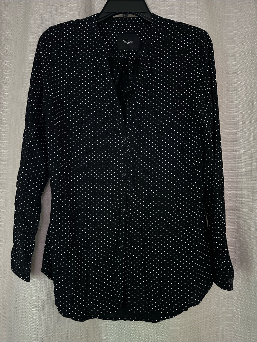 Rails Abby Black white Polka Dot Button-Down Blouse XS